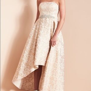 Asymmetrical pink  Prom Bridesmaid Dress